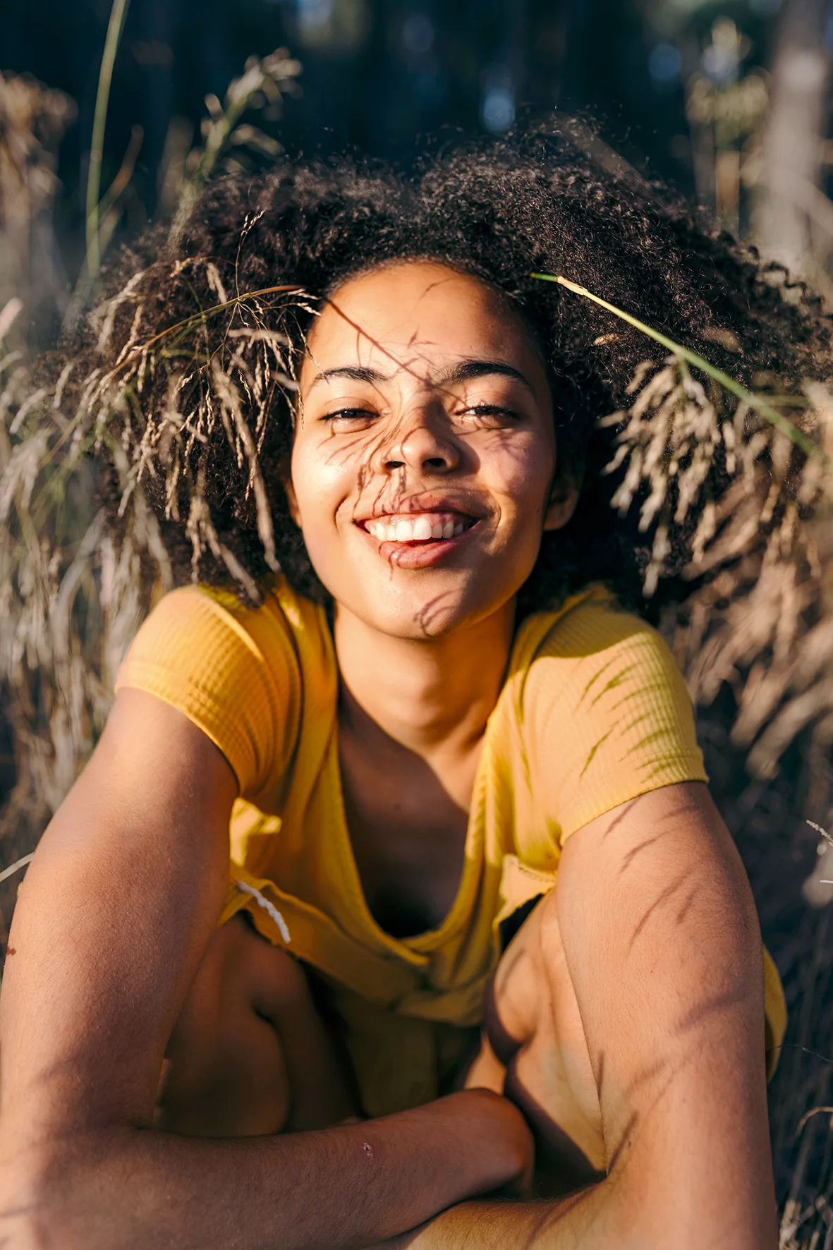 nature vitalite femme focus visage champs 2